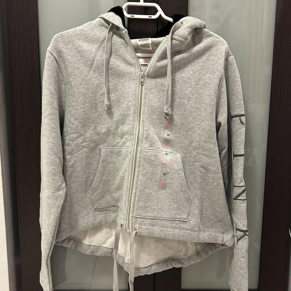 Victoria's Secret Pink Fleece Zip Up - Grey